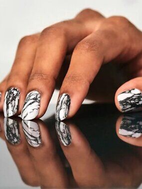 Mystic Marble Color Street Nail Polish Strips Retired Gemstone White Howlite